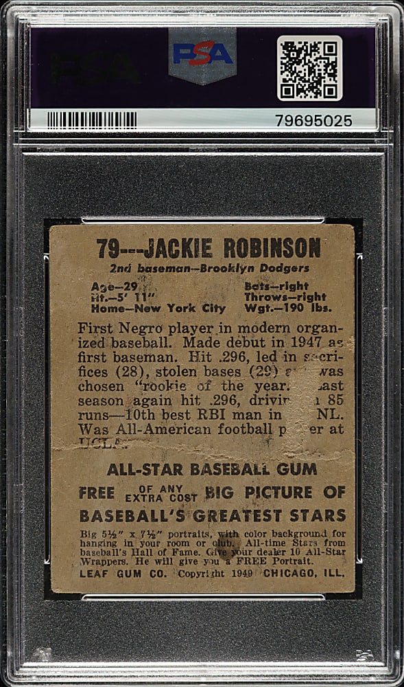1948-1949 Leaf #79 Jackie Robinson Rookie PSA POOR 1