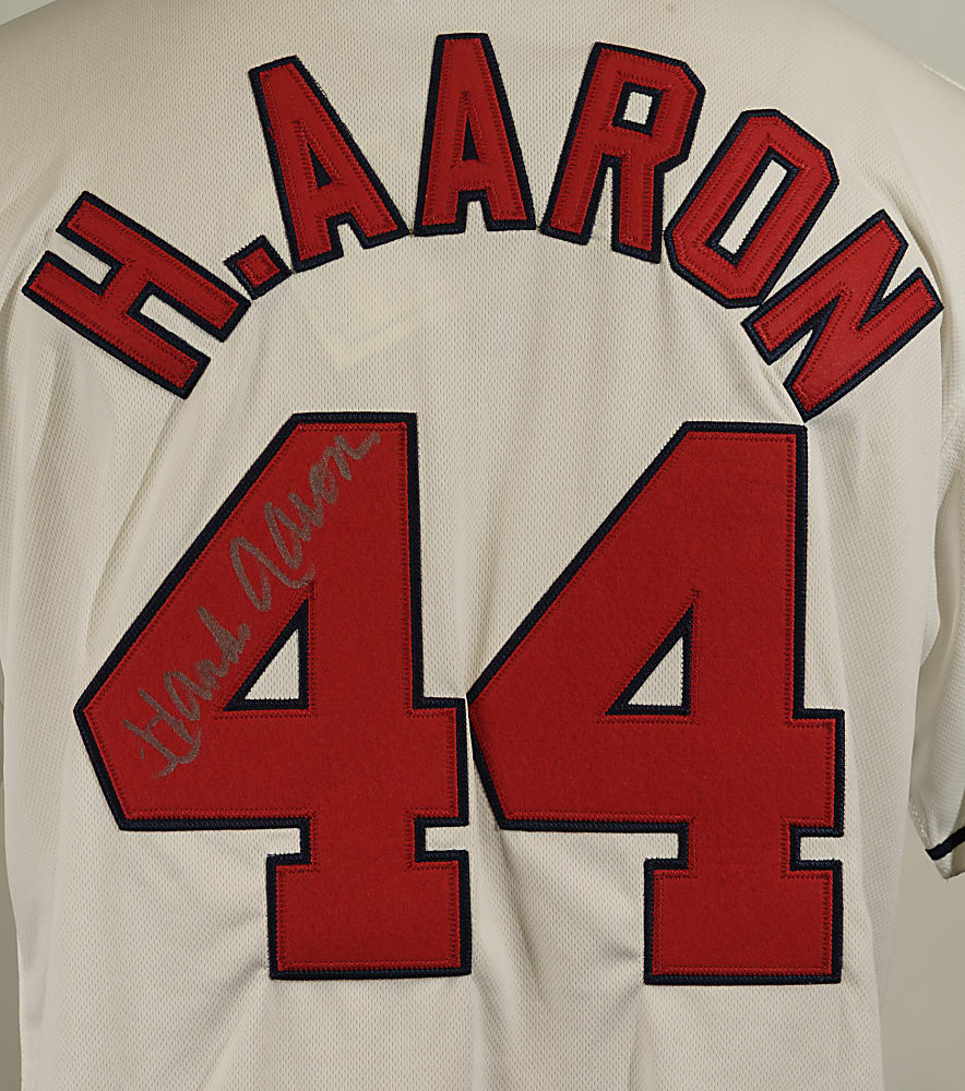 Hank Aaron Signed Atlanta/Milwaukee Braves Jersey