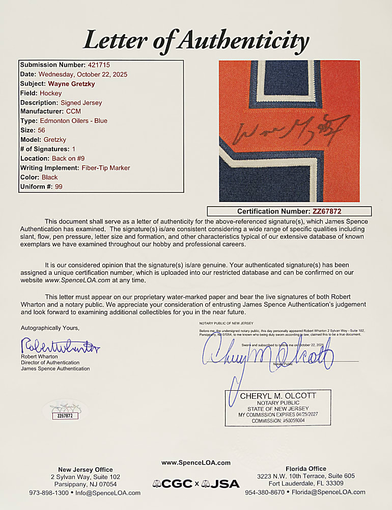 Wayne Gretzky Signed Limited-Edition Edmonton Oilers Jersey - Upper Deck and JSA