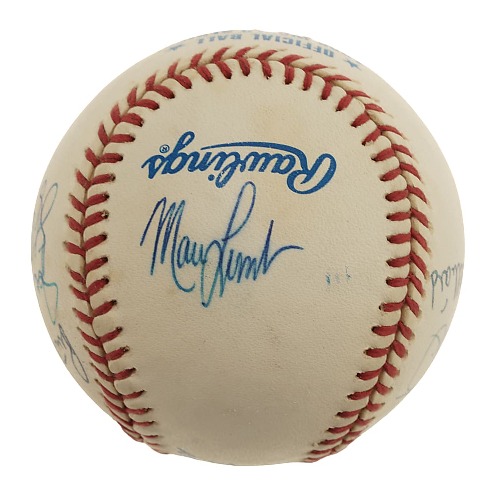 1995 Atlanta Braves World Champions Multi-Signed Baseball with Bobby Cox, Tom Glavine, and John Smoltz