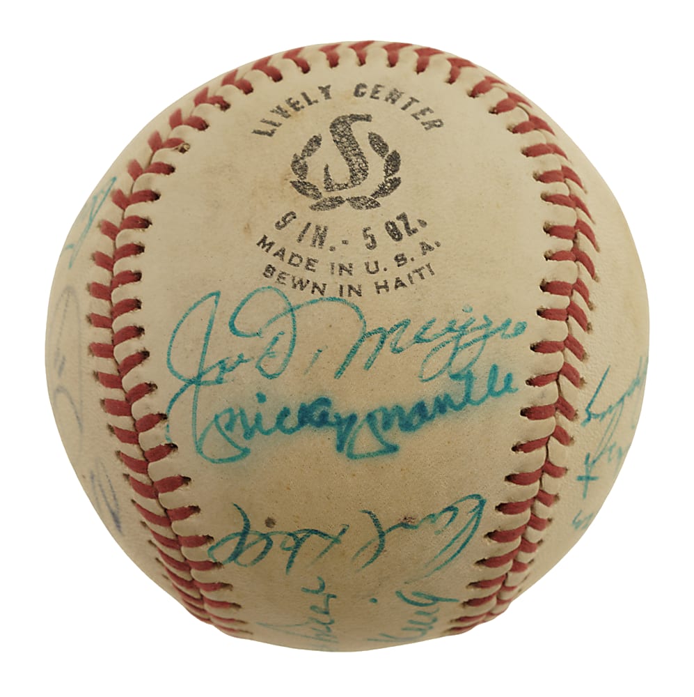 Hall of Fame and Star Multi-Signed Baseball with Mickey Mantle and Joe DiMaggio - Beckett