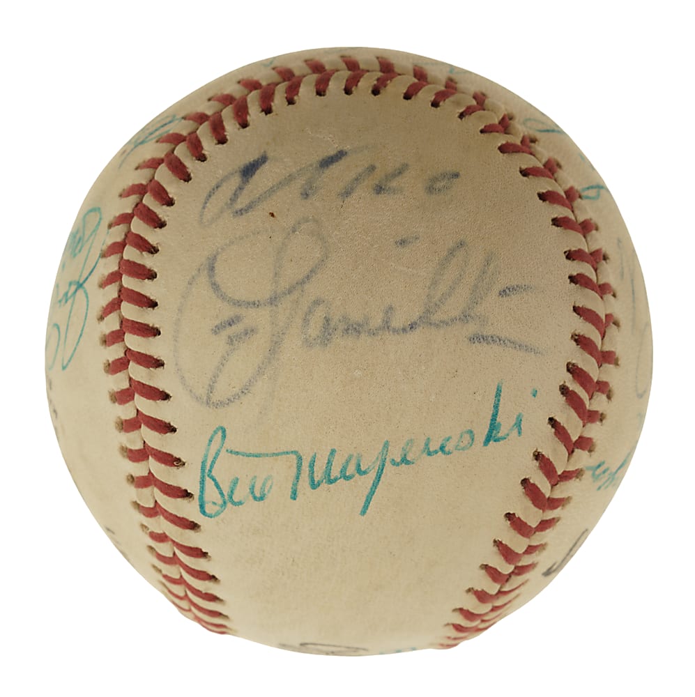 Hall of Fame and Star Multi-Signed Baseball with Mickey Mantle and Joe DiMaggio - Beckett