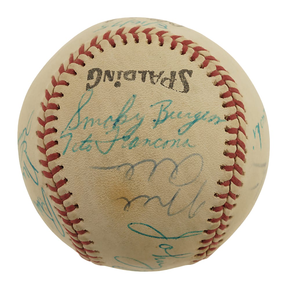 Hall of Fame and Star Multi-Signed Baseball with Mickey Mantle and Joe DiMaggio - Beckett