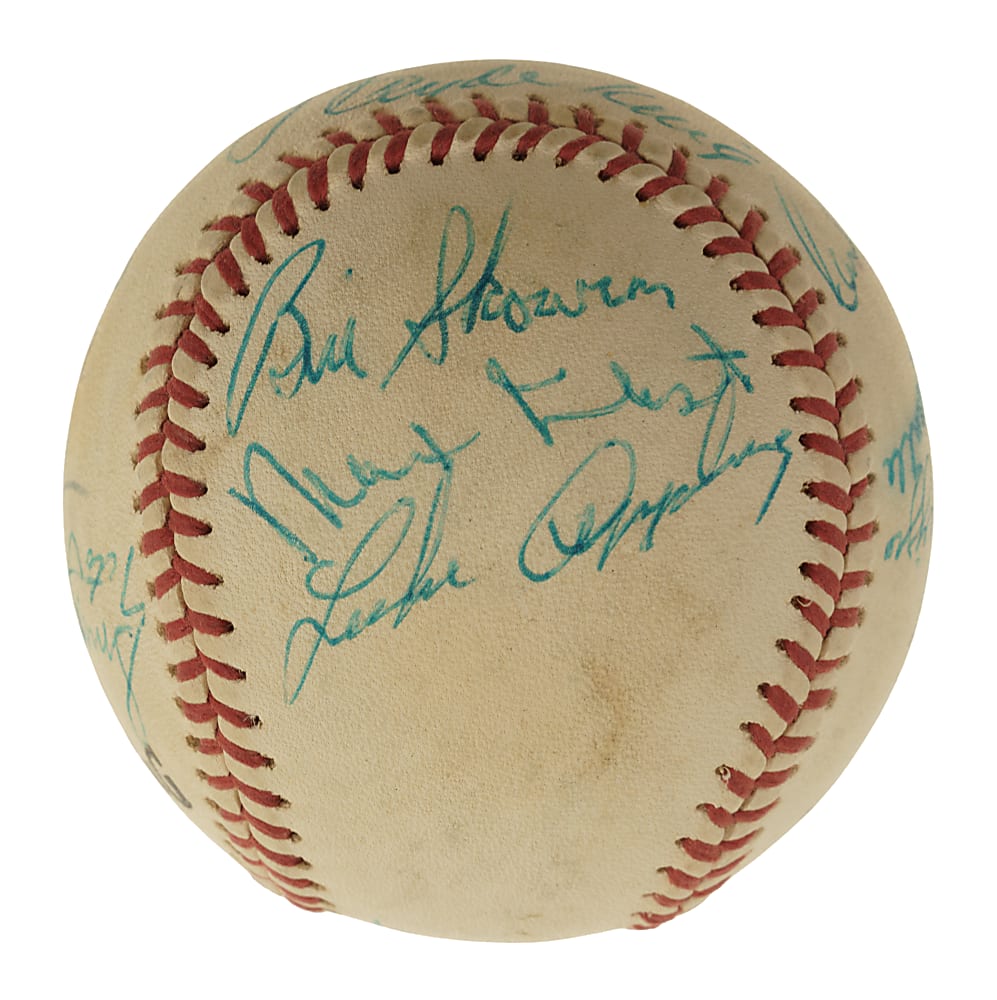 Hall of Fame and Star Multi-Signed Baseball with Mickey Mantle and Joe DiMaggio - Beckett