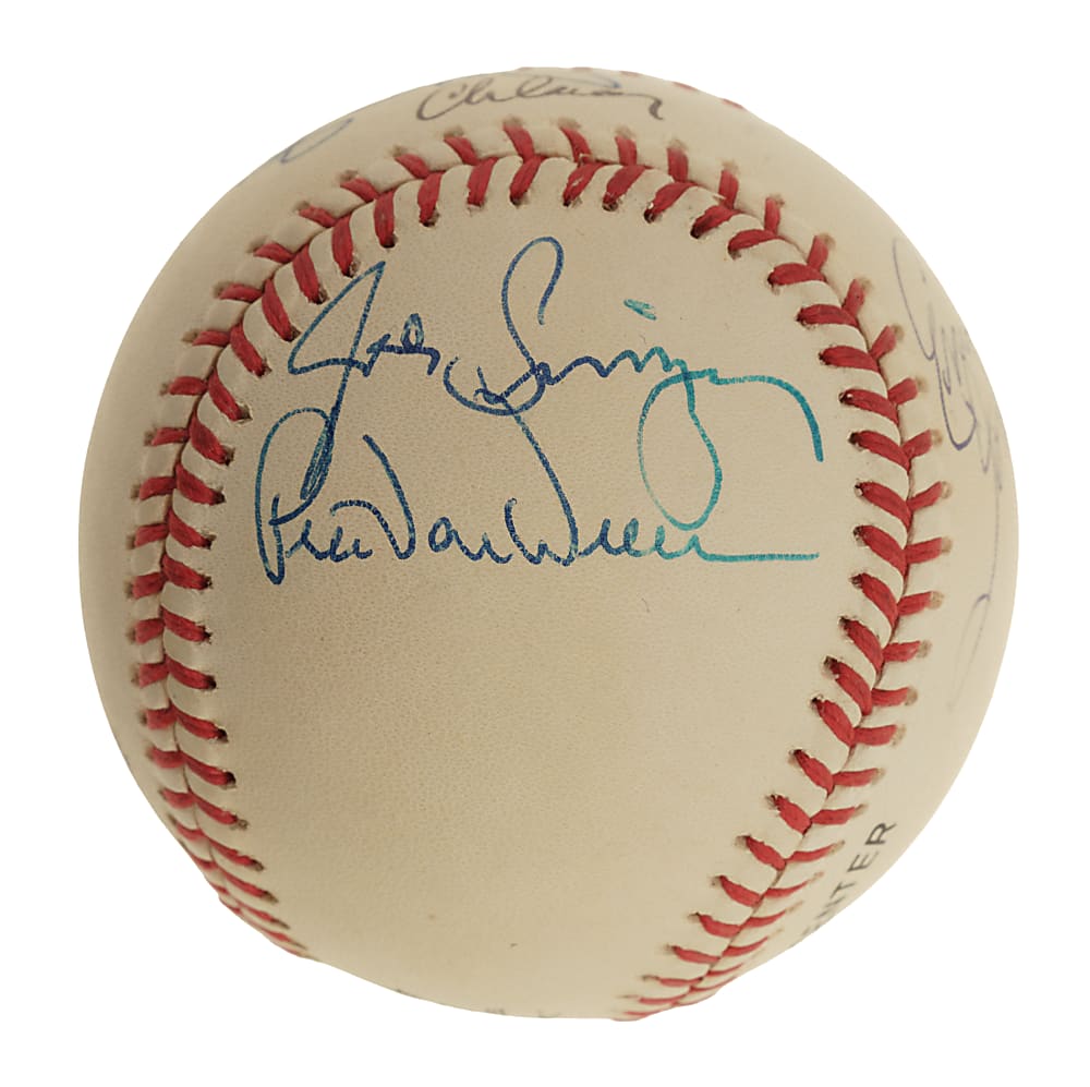 Sports Commentators Multi-Signed Baseball with Skip Caray and Ernie Johnson