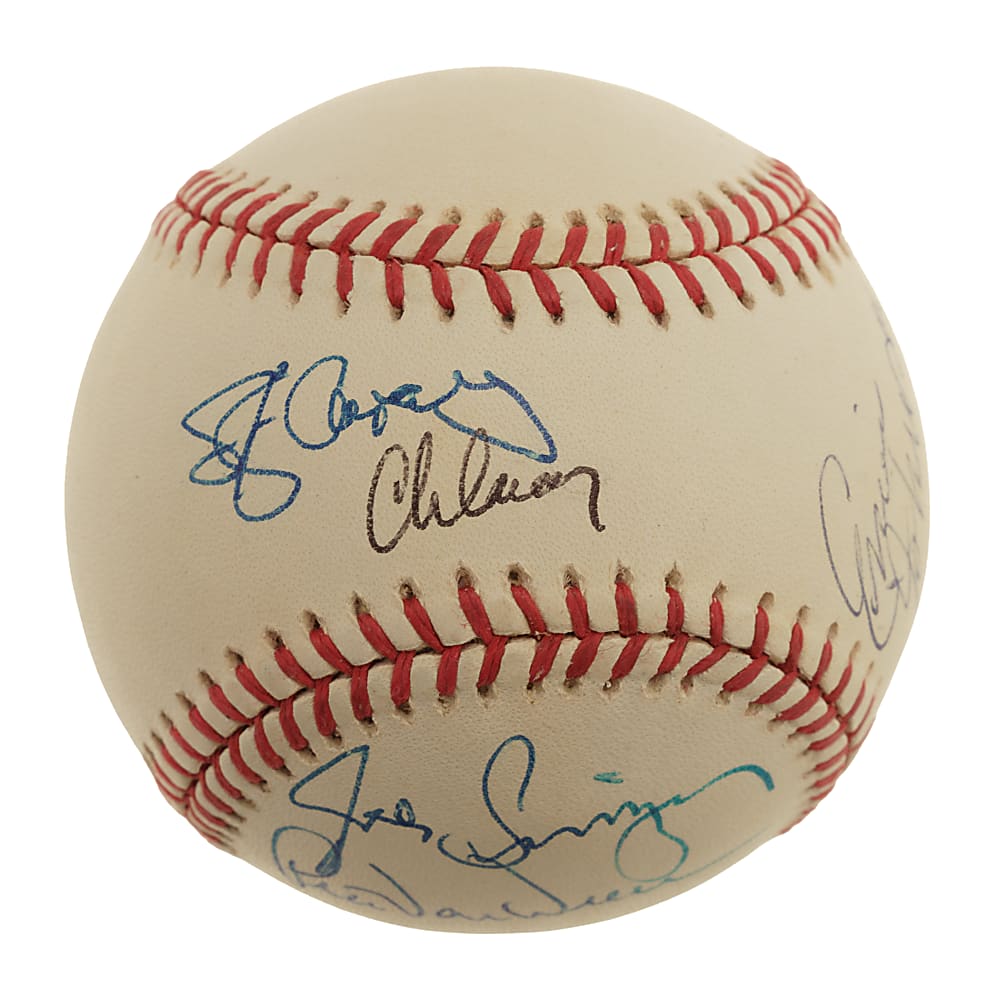 Sports Commentators Multi-Signed Baseball with Skip Caray and Ernie Johnson