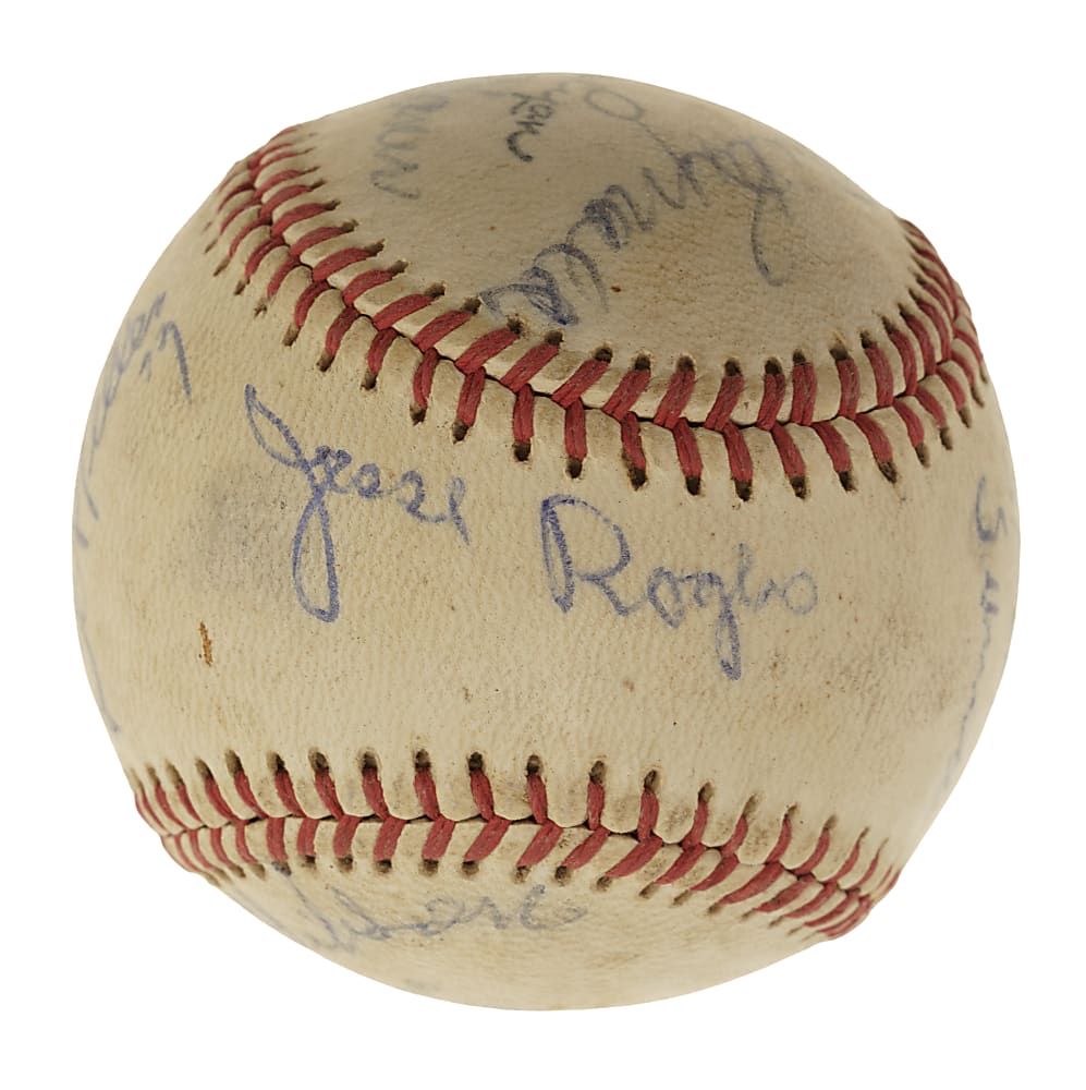 1970s Hall of Fame and Stars Multi-Signed Baseball with Bob Feller, Lloyd Waner, and Paul Dean