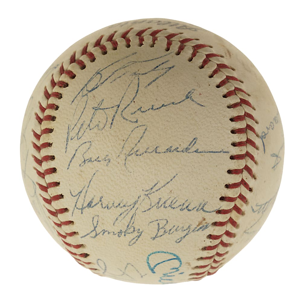Hall of Fame and Star Multi-Signed Baseball with Mickey Mantle, Stan Musial, and Pee Wee Reese - Beckett
