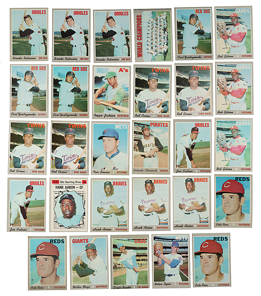 1970 Topps Near-Complete Set (675/720) Including #189 Thurman Munson Rookie PSA NM-MT 8 Plus 1,397 Duplicates