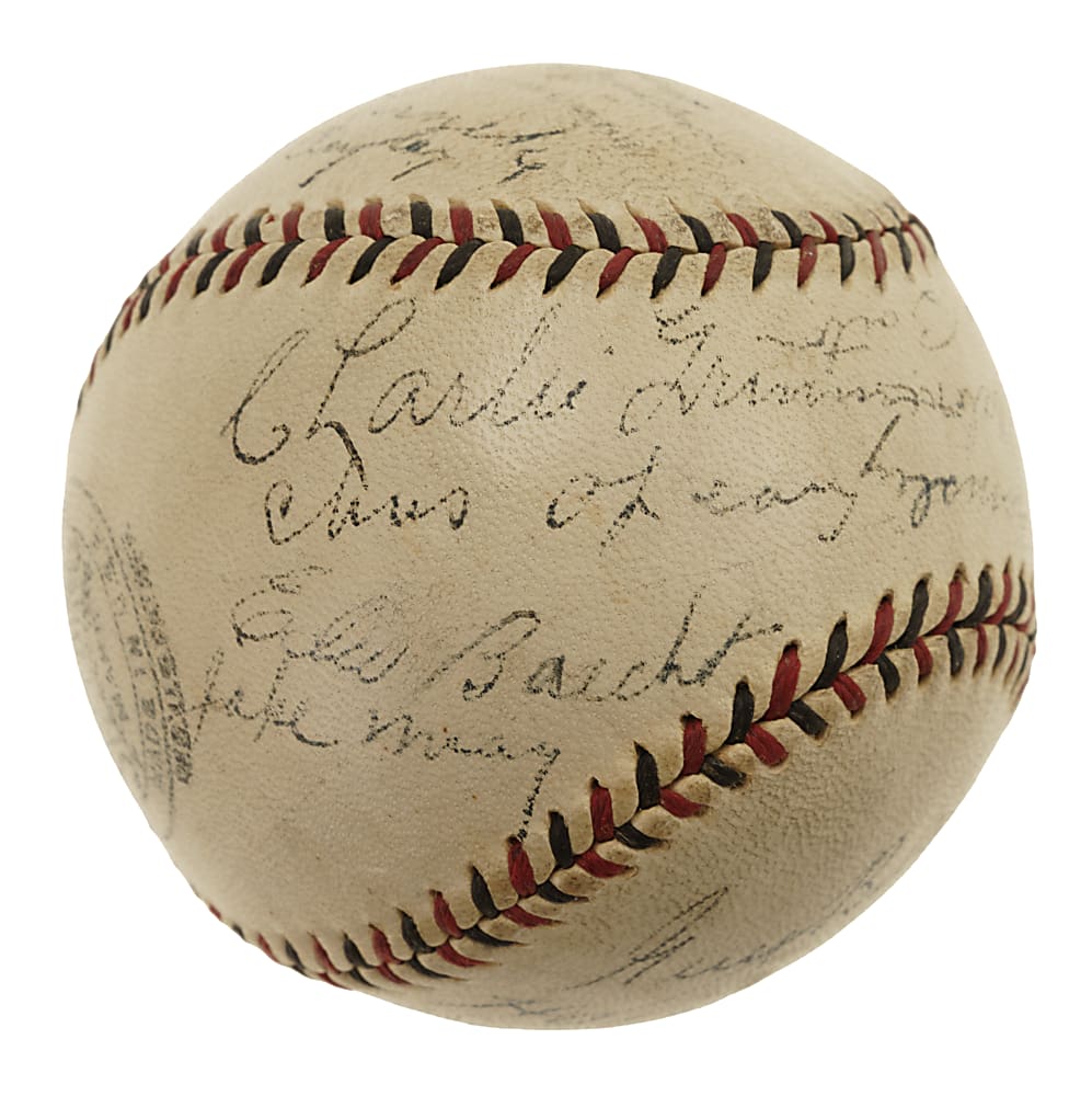 1931 Chicago Cubs Team-Signed Baseball with Kiki Cuyler, Gabby Harnett, and Hack Wilson - JSA