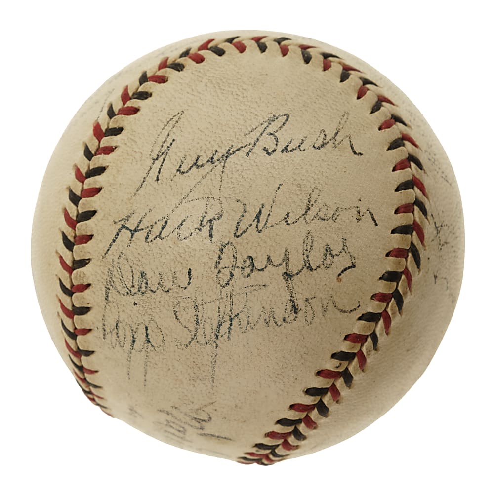 1931 Chicago Cubs Team-Signed Baseball with Kiki Cuyler, Gabby Harnett, and Hack Wilson - JSA