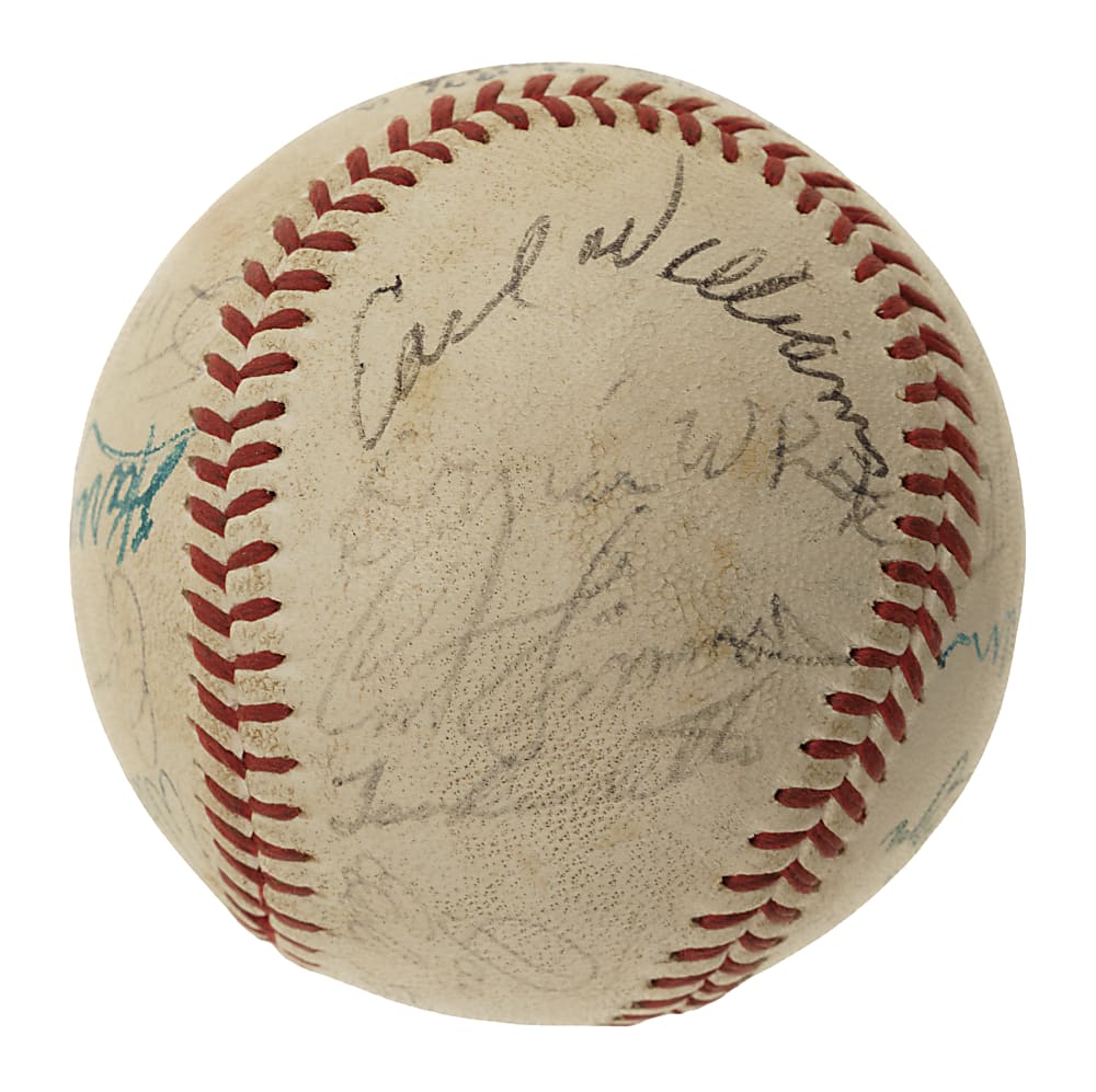 Hall of Fame and Star Multi-Signed Baseball with Dizzy Dean, Frankie Frisch, and Stan Musial - JSA