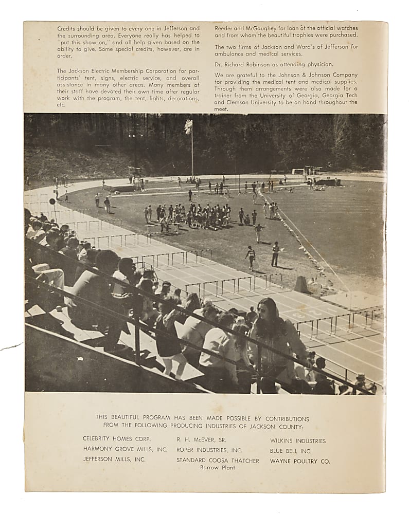 1973 Georgia High School Track and Field State Finals Program Signed by Jesse Owens