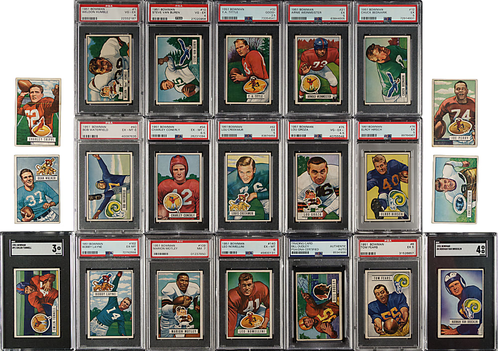 1951 Bowman Football Complete Set (144) Including 116 PSA- and SGC-Graded Cards