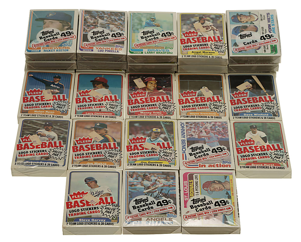 1982 Topps and Fleer Unopened Cello Pack Collection (28)