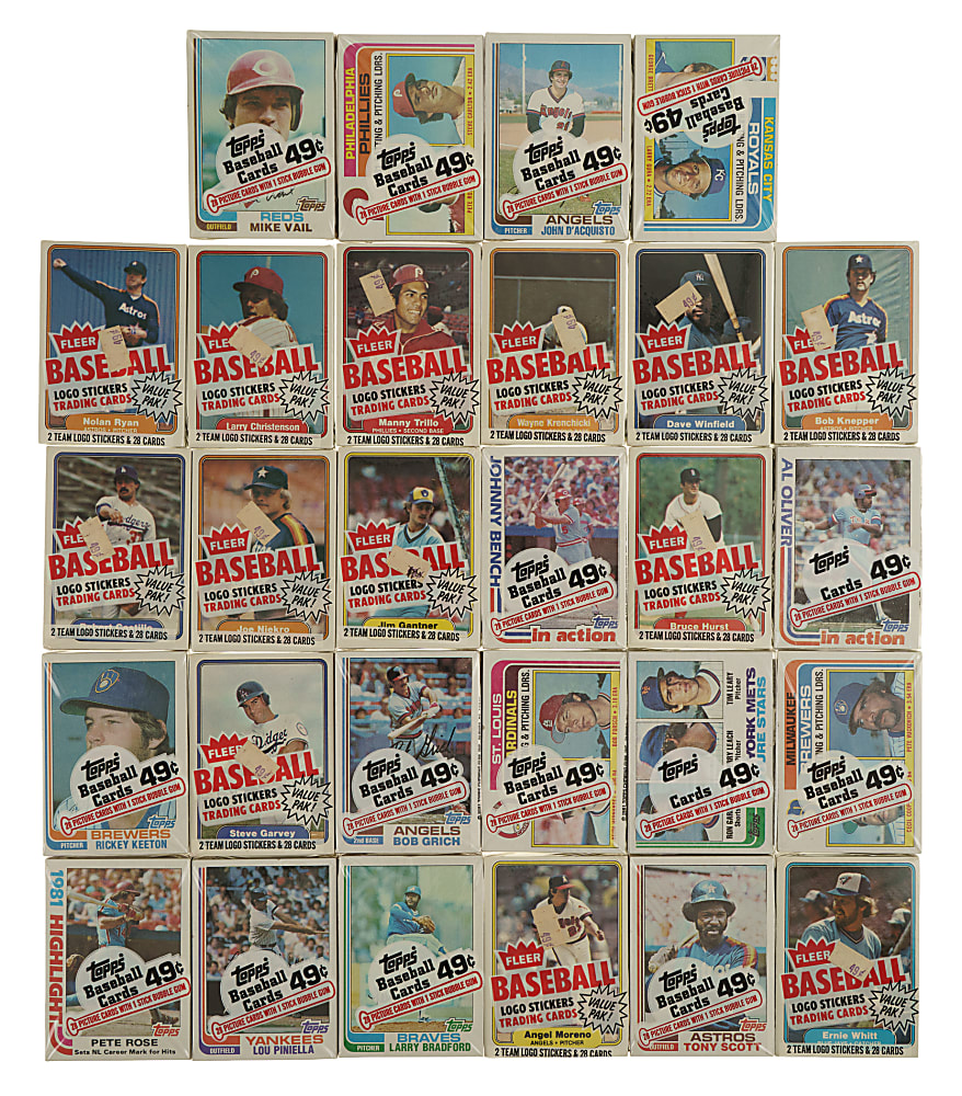 1982 Topps and Fleer Unopened Cello Pack Collection (28)