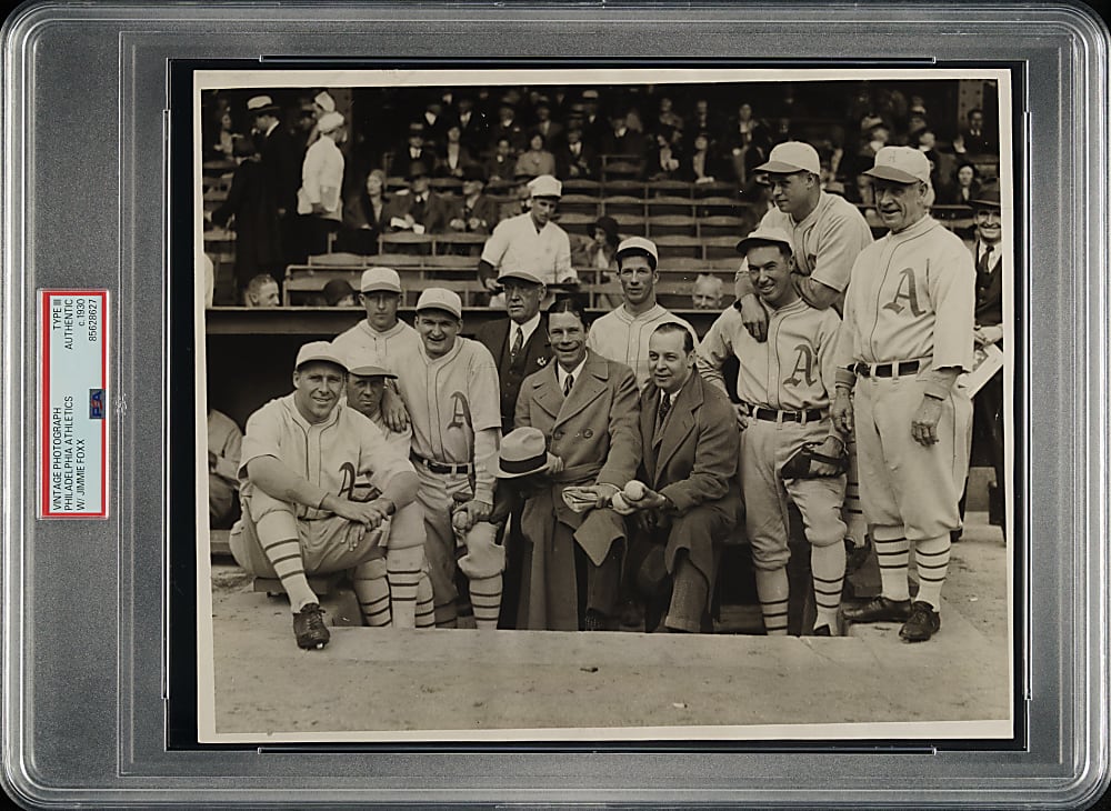 Circa 1930 Philadelphia Athletics Team  with Jimmie Foxx  Vintage Photograph PSA/DNA Type III