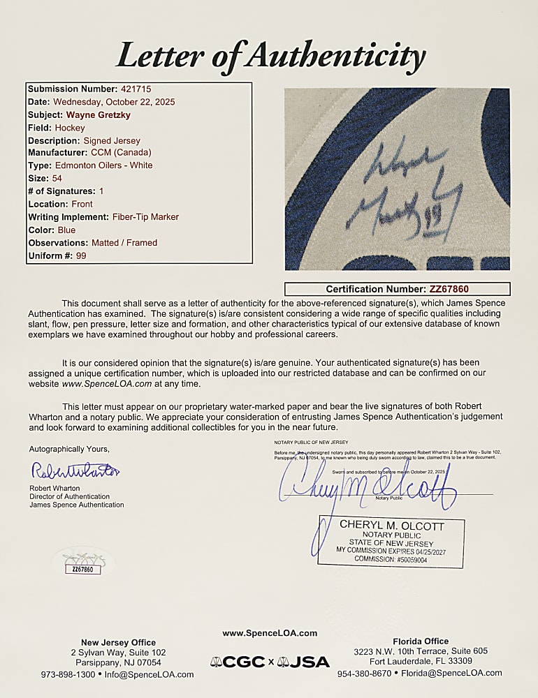 Wayne Gretzky Signed Limited-Edition Edmonton Oilers Jersey - Upper Deck and JSA