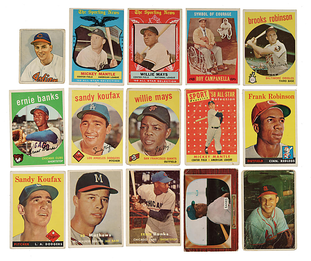 1948 to 1959 Topps, Fleer, and Bowman Shoebox Collection (494) Including 90+ Hall of Famers