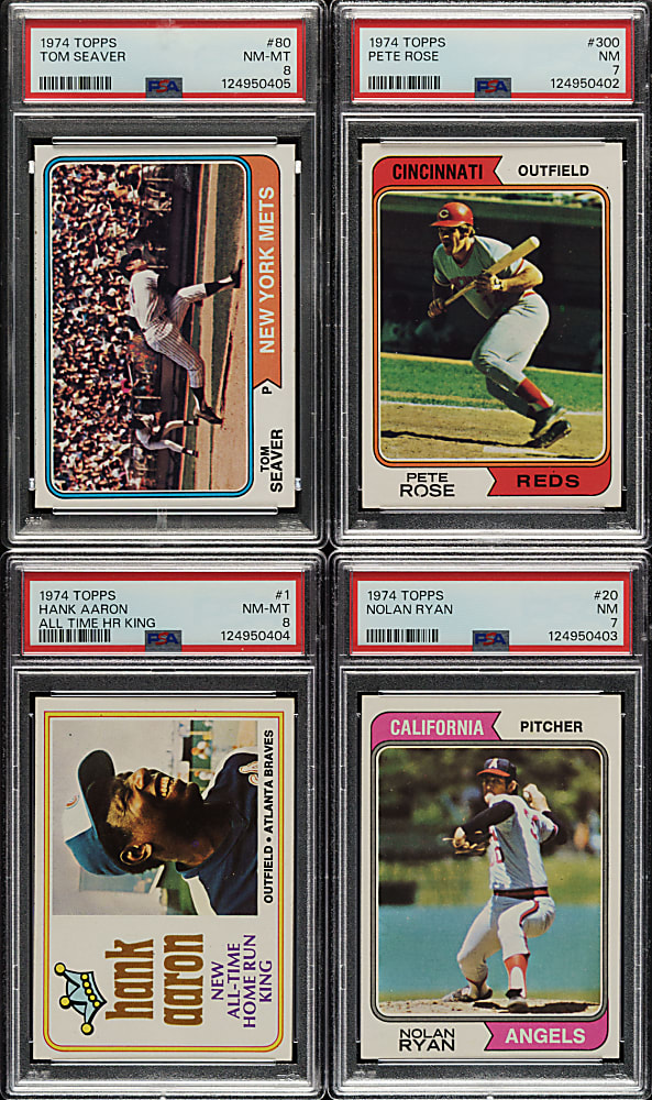 1974 Topps Near-Complete Set (649/660) Plus Traded Series (44) and Team Checklists (24)