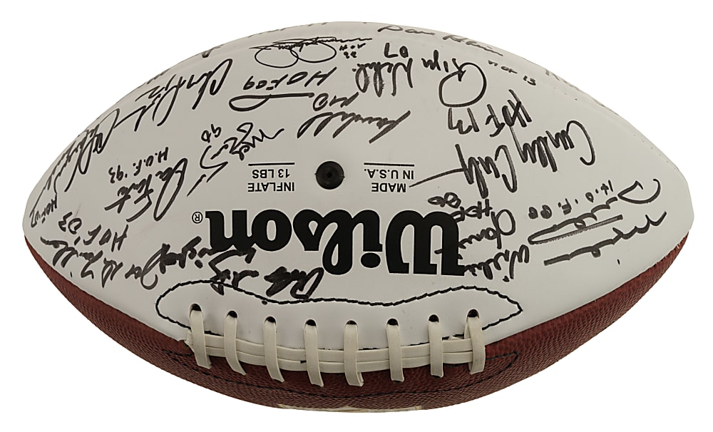 2013 Pro Football Hall of Fame Multi-Signed Football with Namath, Sayers, and Ditka