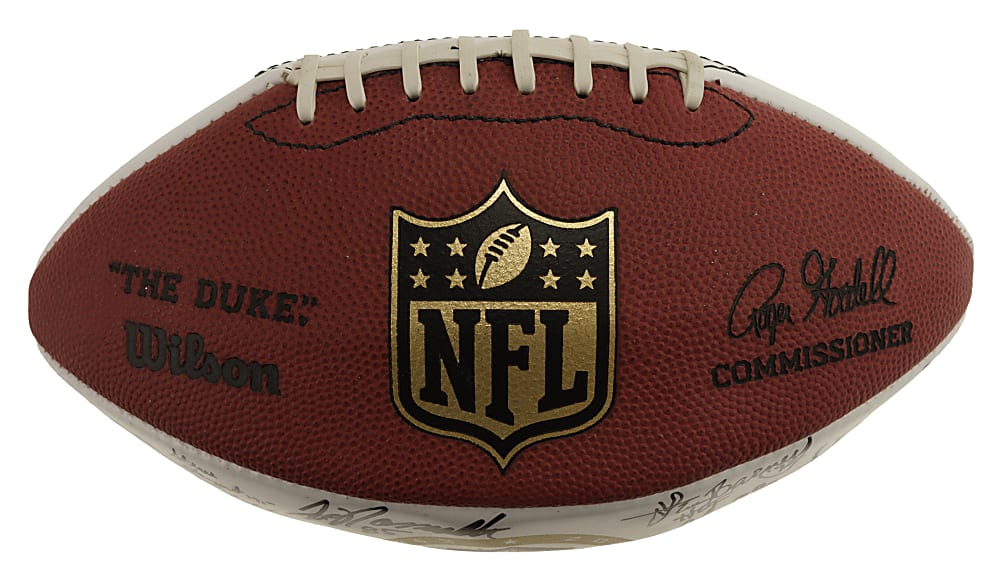 2013 Pro Football Hall of Fame Multi-Signed Football with Namath, Sayers, and Ditka