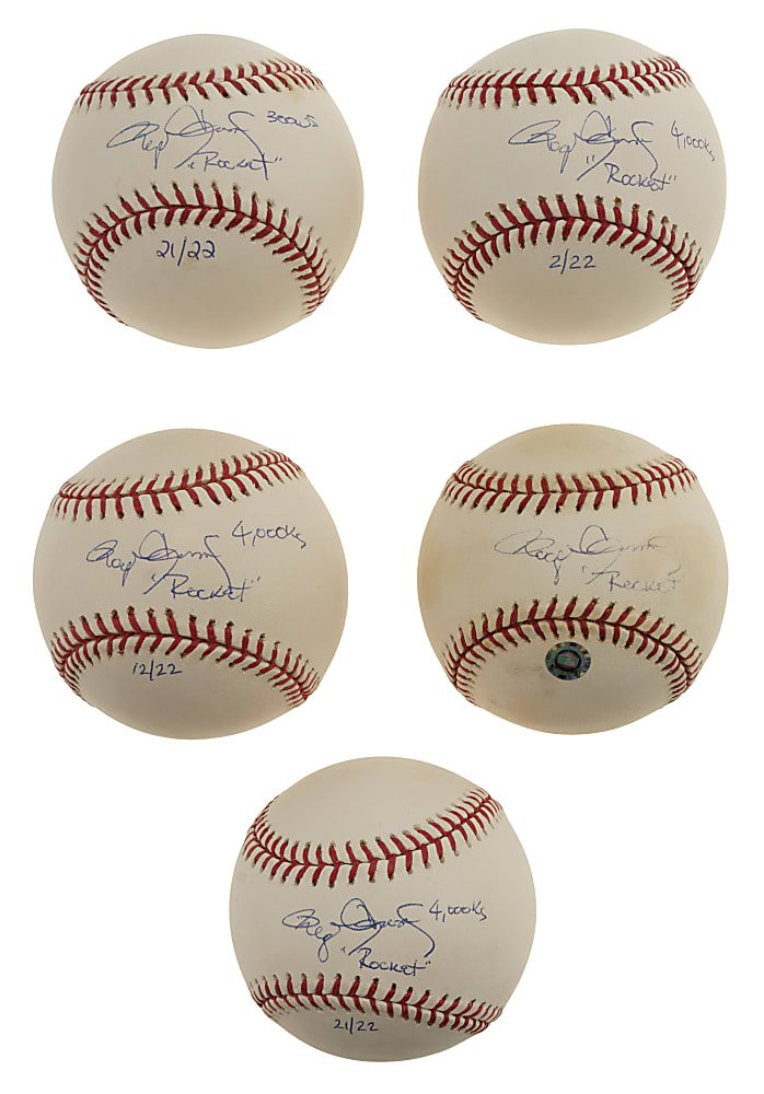 Roger Clemens Single-Signed Baseball Collection with Multiple Inscriptions (9) - MLB