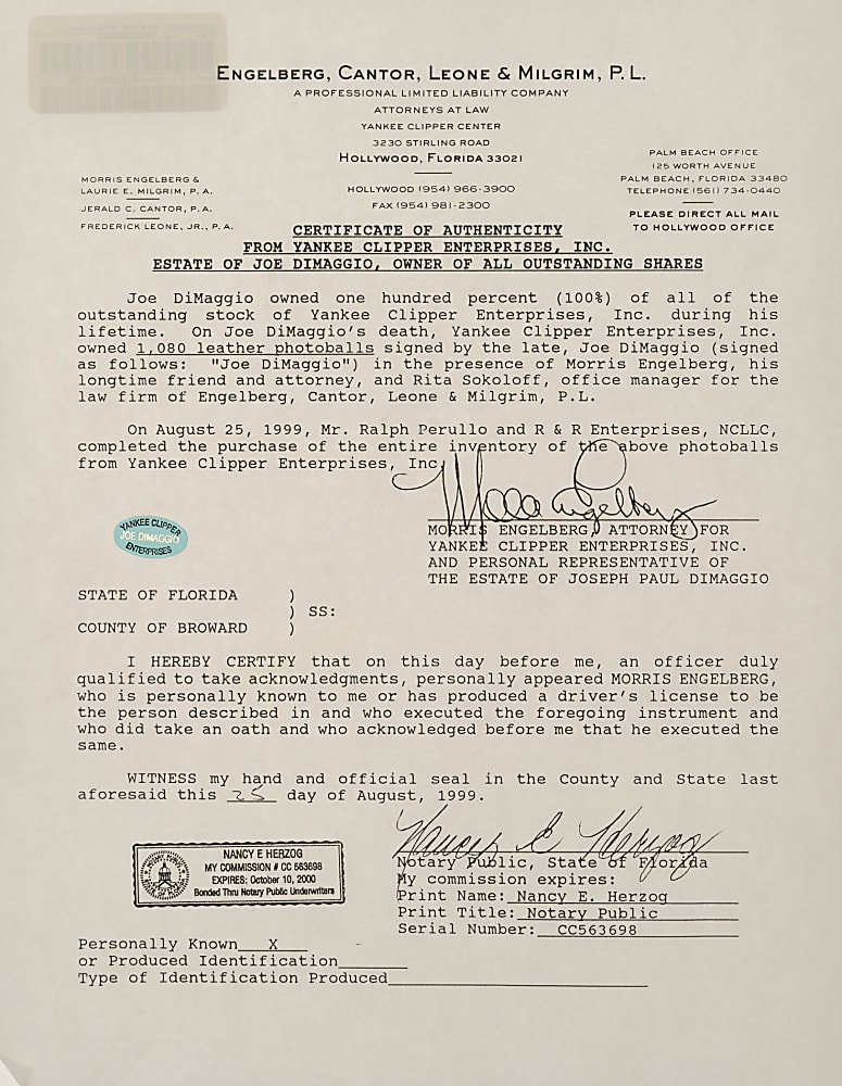 Joe DiMaggio Single-Signed Portrait Baseball Collection (6) - PSA/DNA