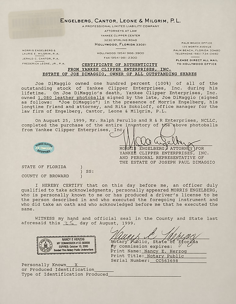 Joe DiMaggio Single-Signed Portrait Baseball Collection (6) - PSA/DNA