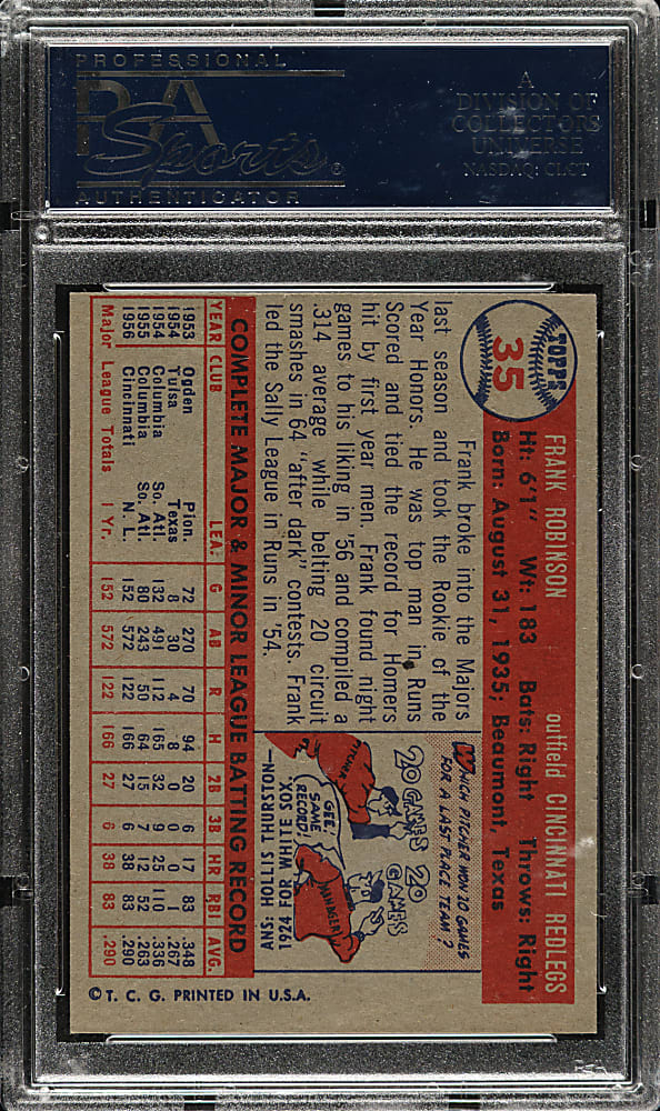 1957 Topps #35 Frank Robinson Rookie PSA NM-MT 8