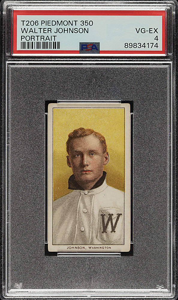 1909-1911 T206 White Border Walter Johnson Portrait PSA VG-EX 4