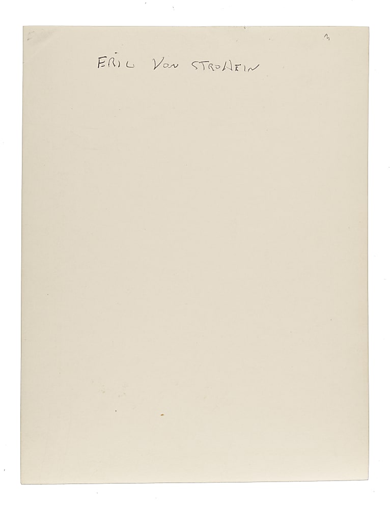 Erich Von Stroheim Signed Photograph