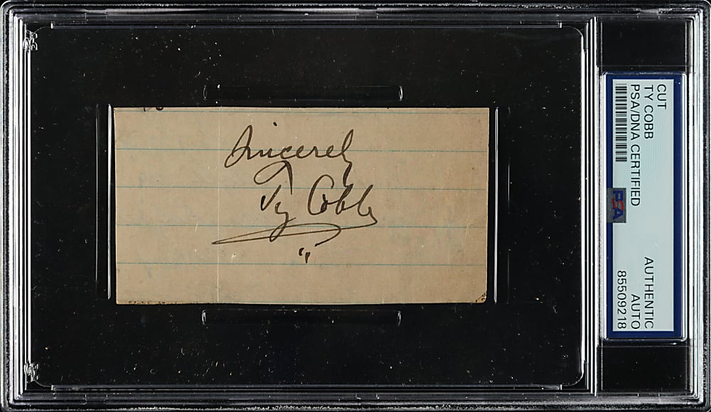 Ty Cobb Cut Signature - PSA/DNA