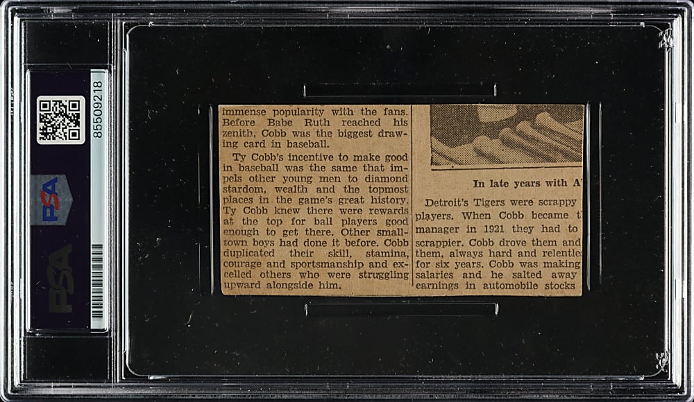 Ty Cobb Cut Signature - PSA/DNA
