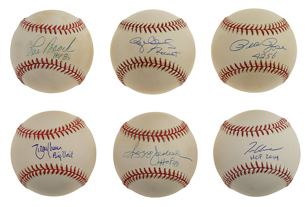 Hall of Fame and Stars Single-Signed Baseball Collection (27) Including Doby, Rose, and Sandberg - All with Inscriptions