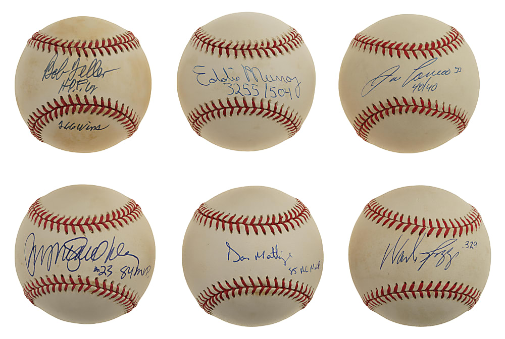 Hall of Fame and Stars Single-Signed Baseball Collection (27) Including Doby, Rose, and Sandberg - All with Inscriptions