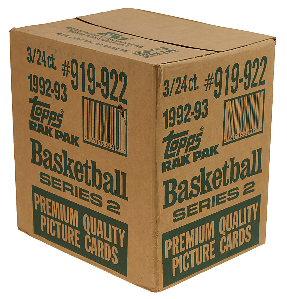 1992-1993 Topps Basketball Second Series Factory-Sealed Unopened Rack Case (3 Boxes, 72 Packs) - Shaquille O'Neal Rookie Year