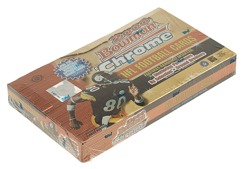 2000 Bowman Chrome Football Factory-Sealed Unopened Hobby Box (24 Packs) - Tom Brady Rookie Year