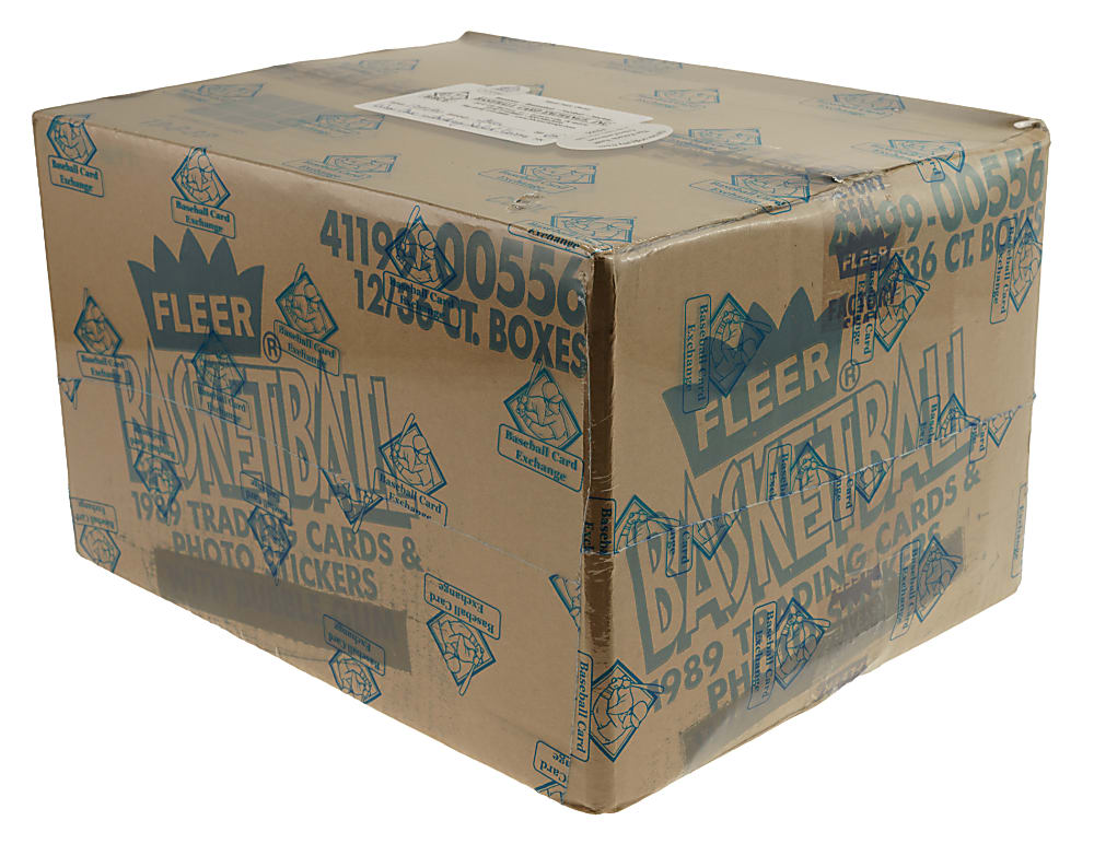 1989-1990 Fleer Basketball Factory-Sealed Unopened Wax Box Case (12 Boxes) - BBCE and Ex-Fritsch