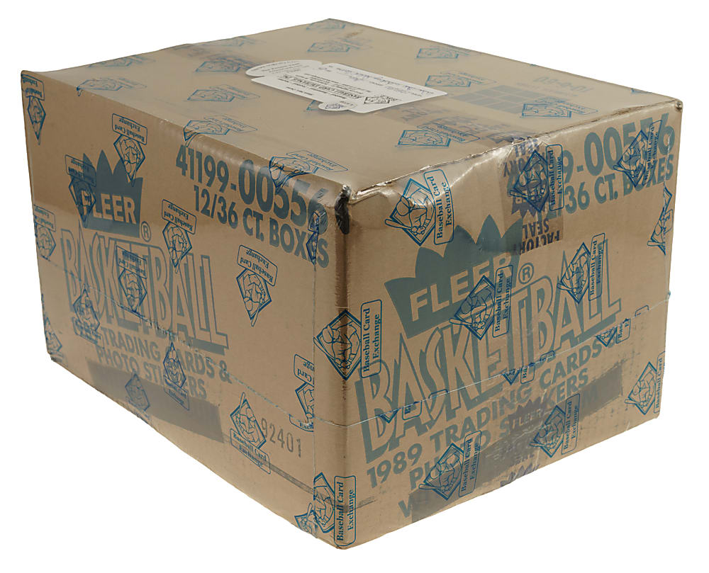 1989-1990 Fleer Basketball Factory-Sealed Unopened Wax Box Case (12 Boxes) - BBCE and Ex-Fritsch