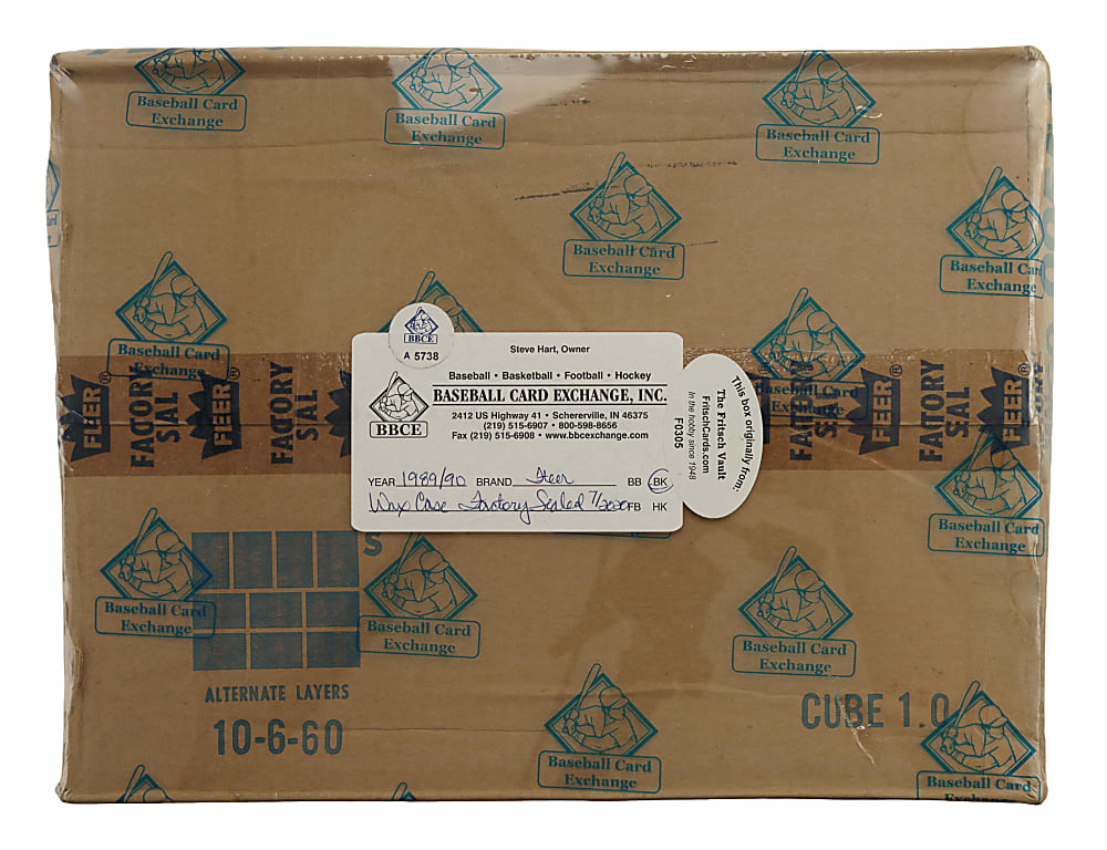 1989-1990 Fleer Basketball Factory-Sealed Unopened Wax Box Case (12 Boxes) - BBCE and Ex-Fritsch