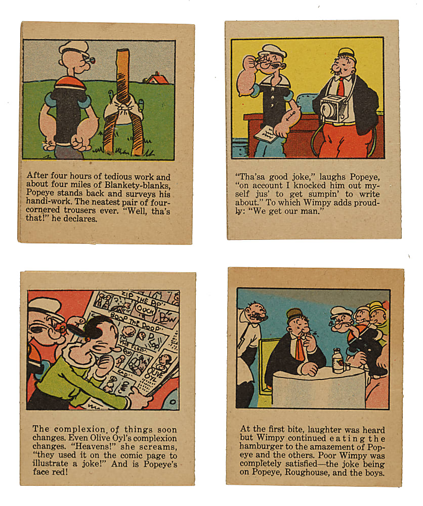 1933 R113 Orbit Gum Co. "Popeye Comics" Complete Set (30)