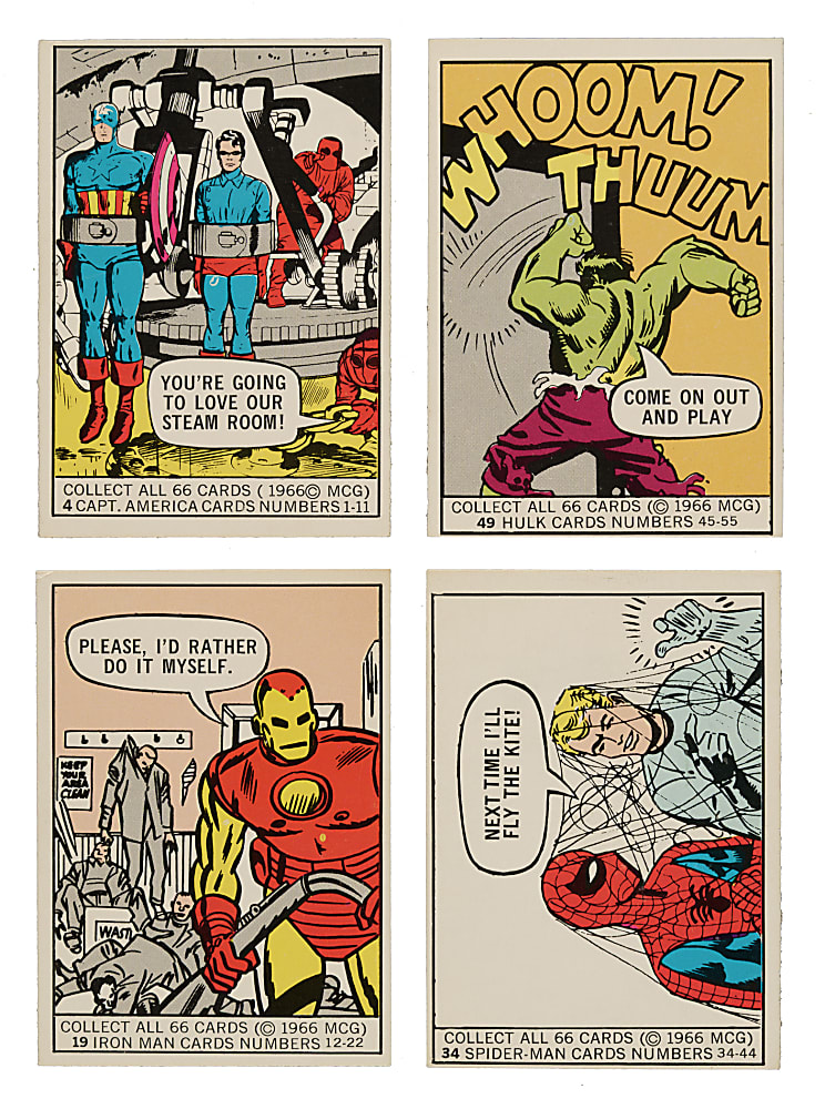 1966 Donruss "Marvel Super Heroes" Complete Set (66) Plus Wrapper