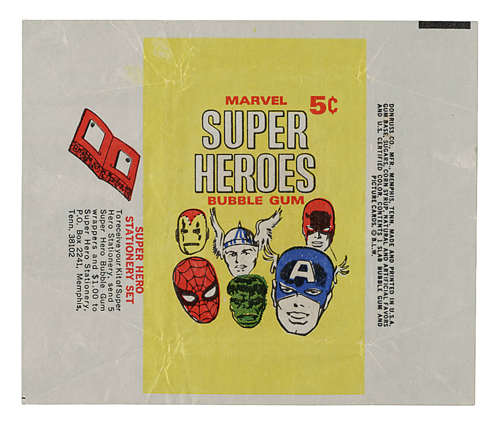 1966 Donruss "Marvel Super Heroes" Complete Set (66) Plus Wrapper
