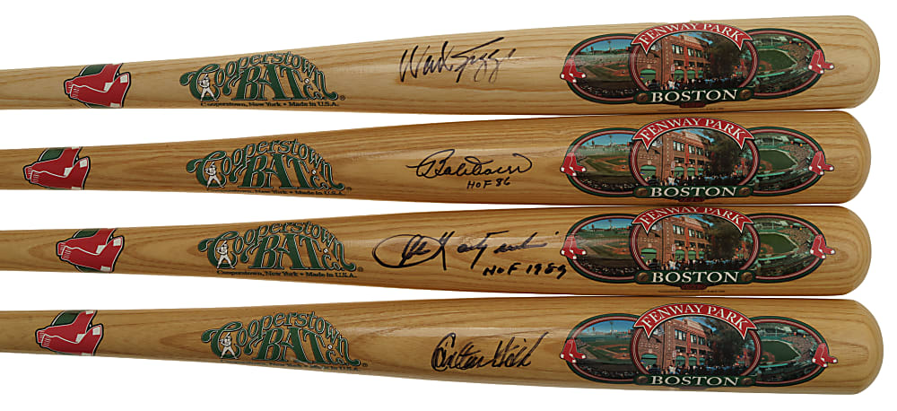 Boston Red Sox Single-Signed Cooperstown Bat Collection (9) Including Carlton Fisk, Wade Boggs, and Carl Yastrzemski