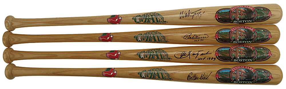 Boston Red Sox Single-Signed Cooperstown Bat Collection (9) Including Carlton Fisk, Wade Boggs, and Carl Yastrzemski