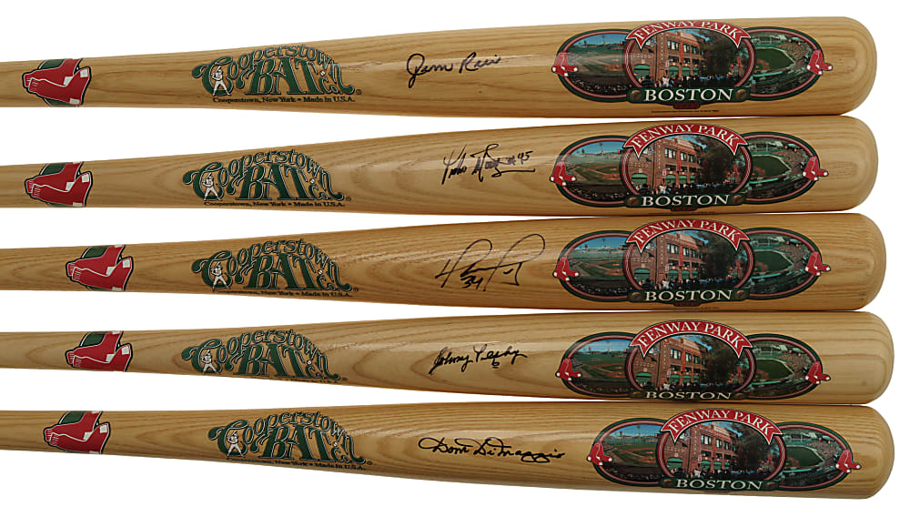 Boston Red Sox Single-Signed Cooperstown Bat Collection (9) Including Carlton Fisk, Wade Boggs, and Carl Yastrzemski
