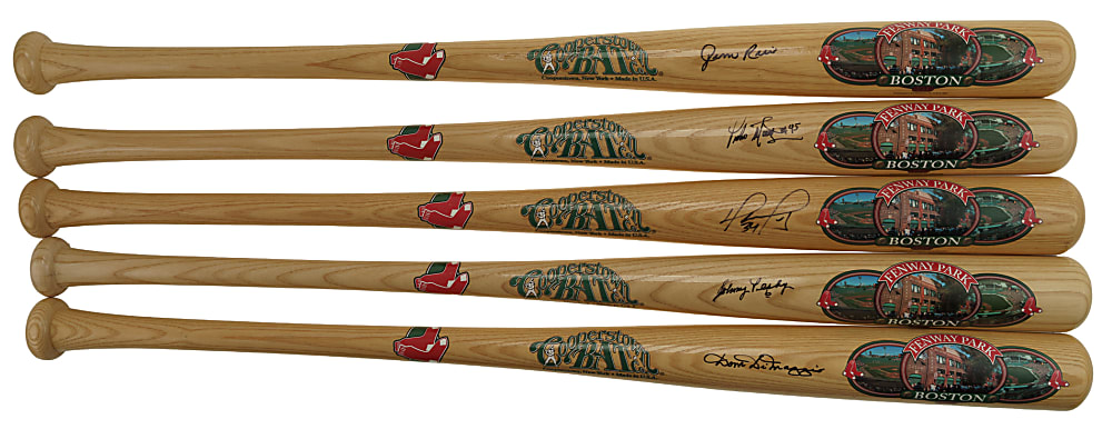 Boston Red Sox Single-Signed Cooperstown Bat Collection (9) Including Carlton Fisk, Wade Boggs, and Carl Yastrzemski