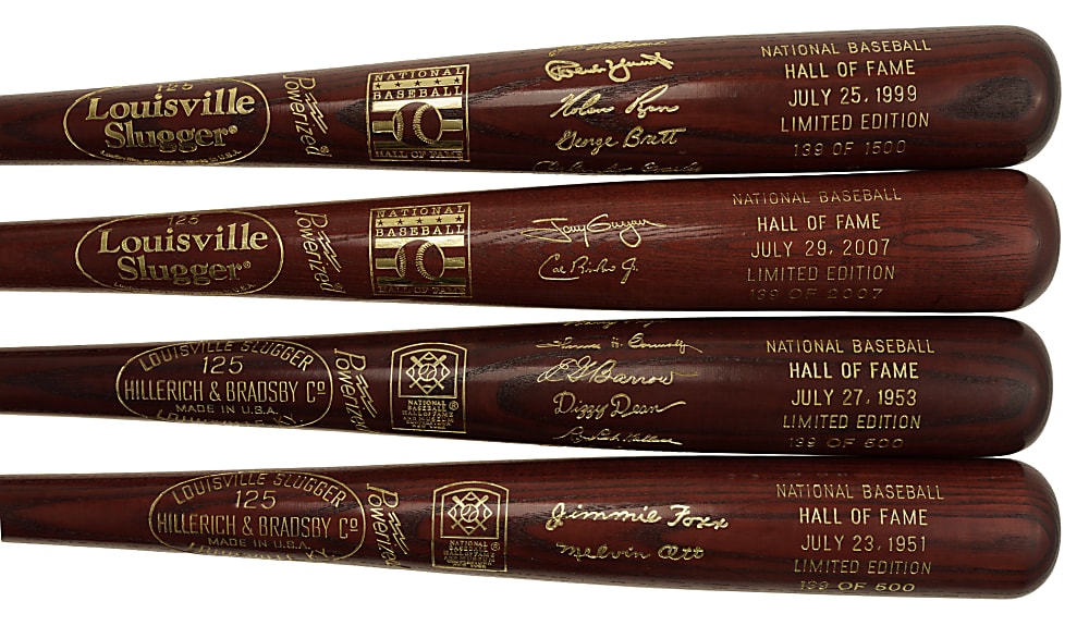 1951 to 2009 Limited-Edition Hall of Fame Induction Brown Bat Collection (20)