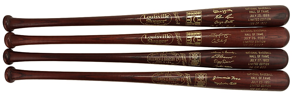 1951 to 2009 Limited-Edition Hall of Fame Induction Brown Bat Collection (20)
